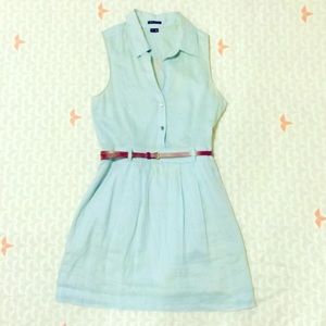 Theory Neith Linen Dress Purity Blue GUC